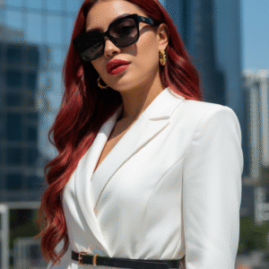 PC-MM-0916-WHBLZR Retrato editorial urbano con blazer blanco y gafas negras